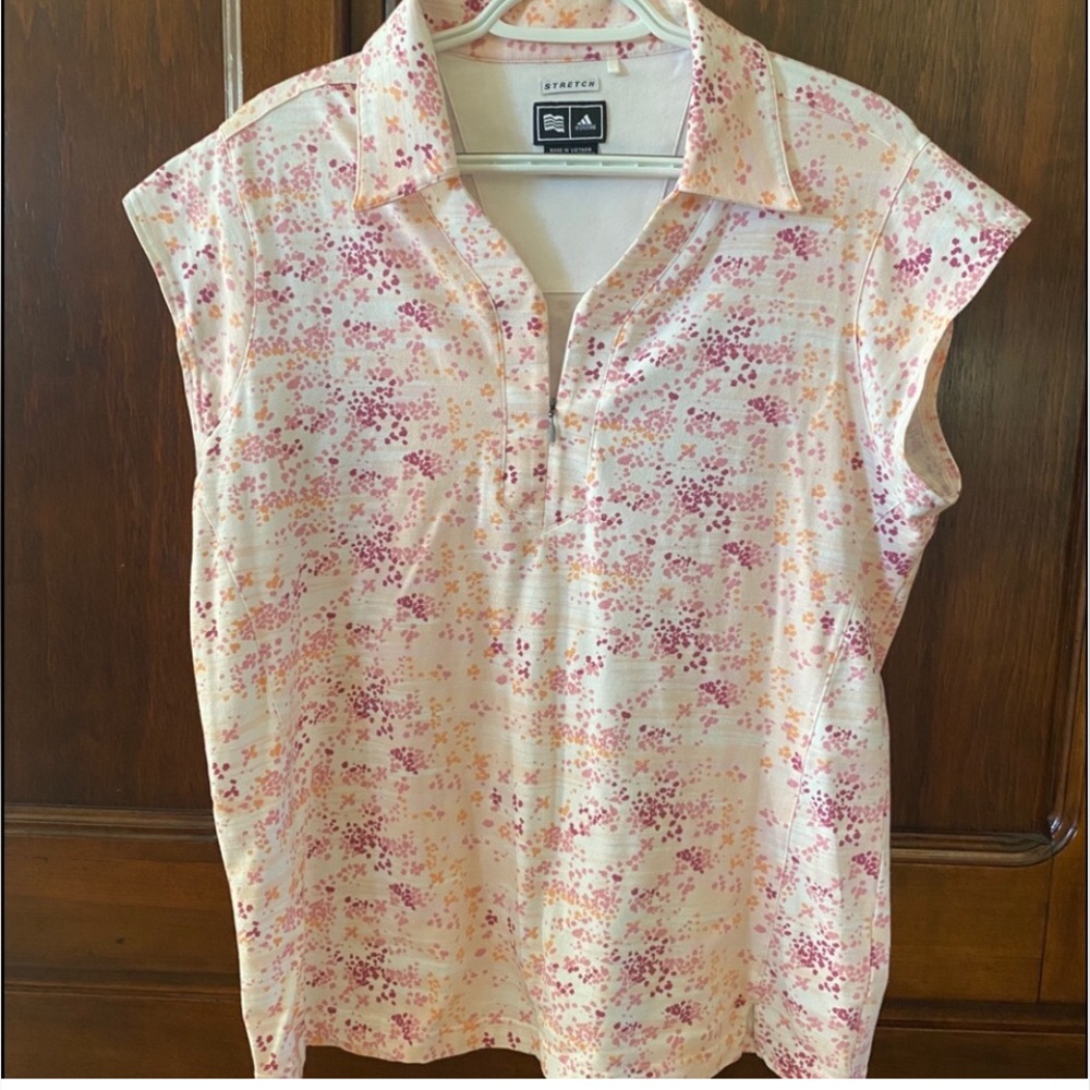 Adidas Tennis Top Cap Sleeve Stretch XL Pinks Golden Yellows
